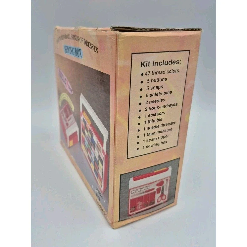 Vtg Sewing Box 47 Sewing Thread Colors 10 Acc. NOS 25924 SYB 102454-01 HTF Rare